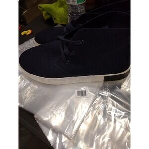 Strauss & Ramm Chukka High Top Knit Sneaker Boots,Navy Blue 10.5